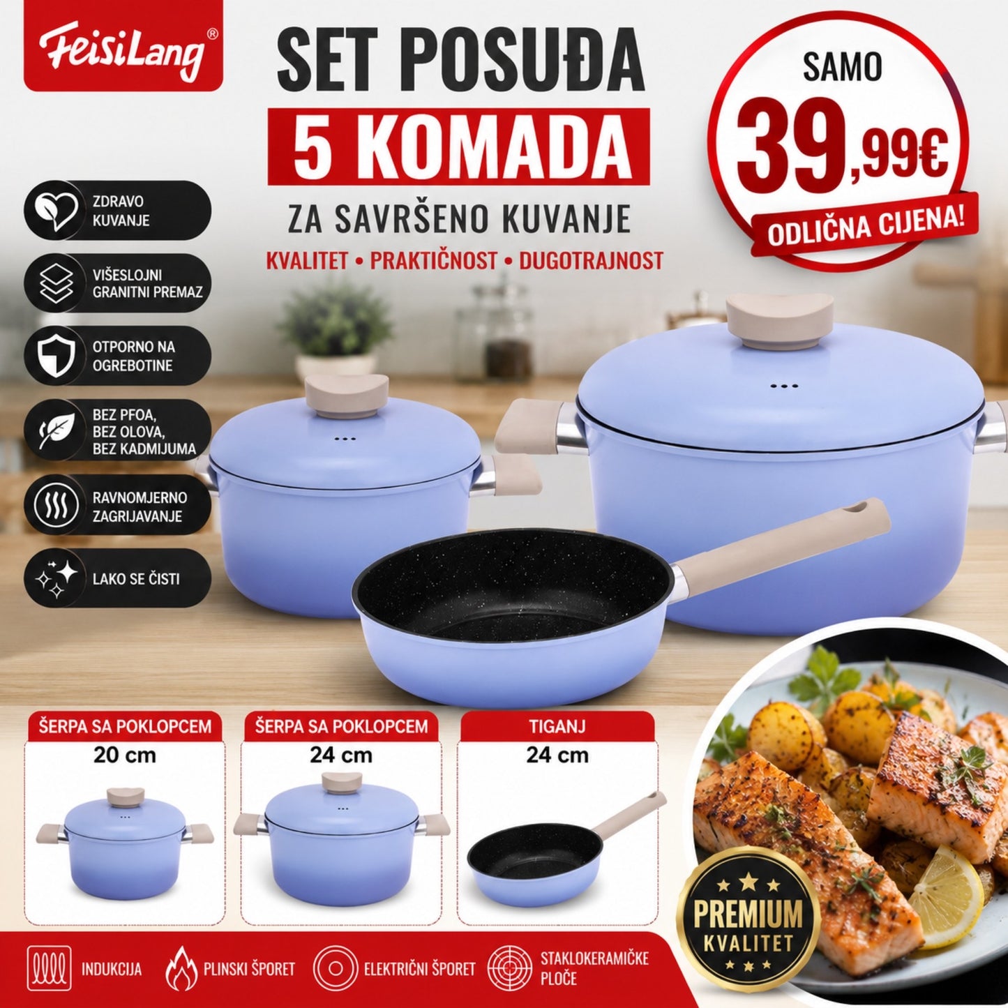 Set posuđa 5 dijelova