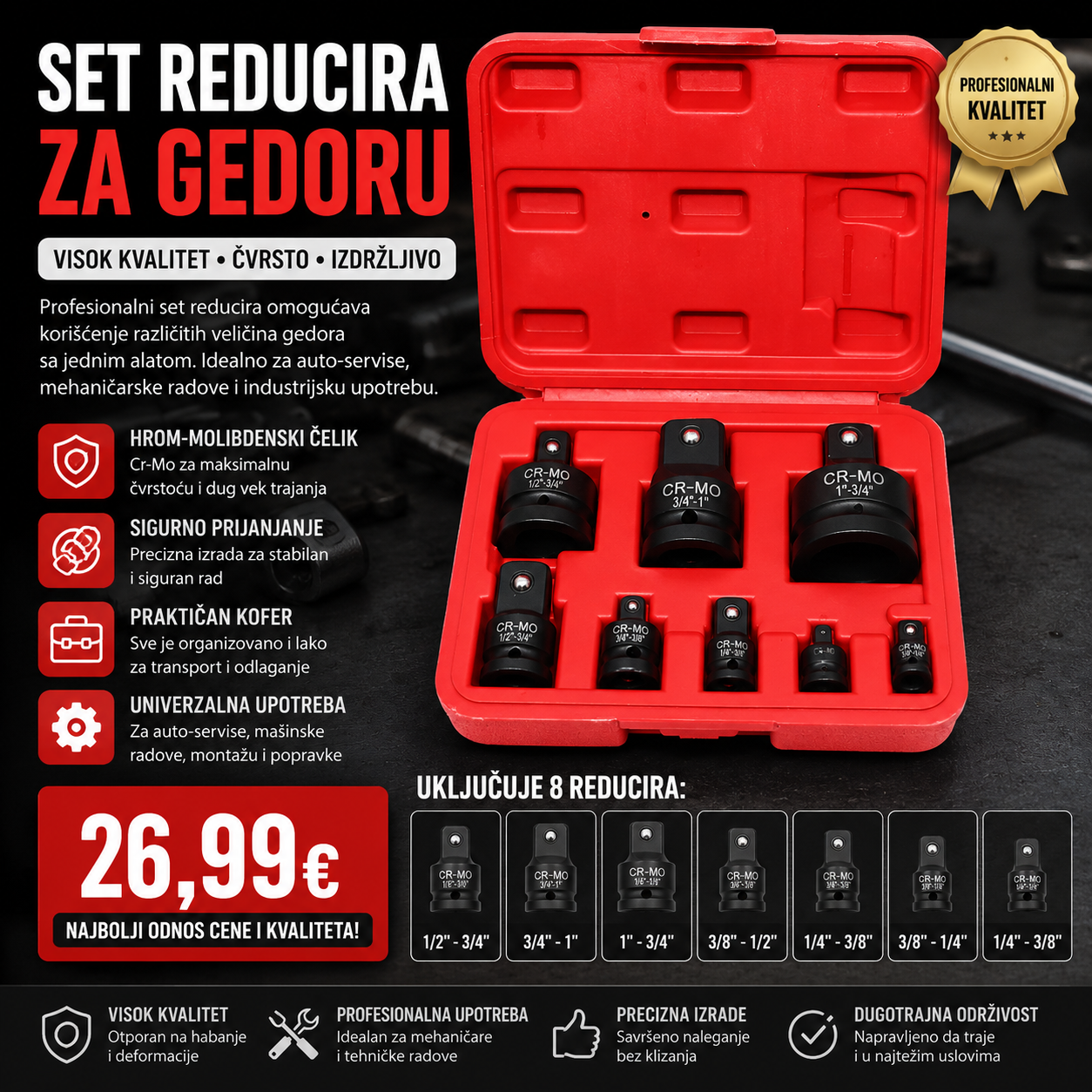 Set reducira za gedoru – 8 dijelova