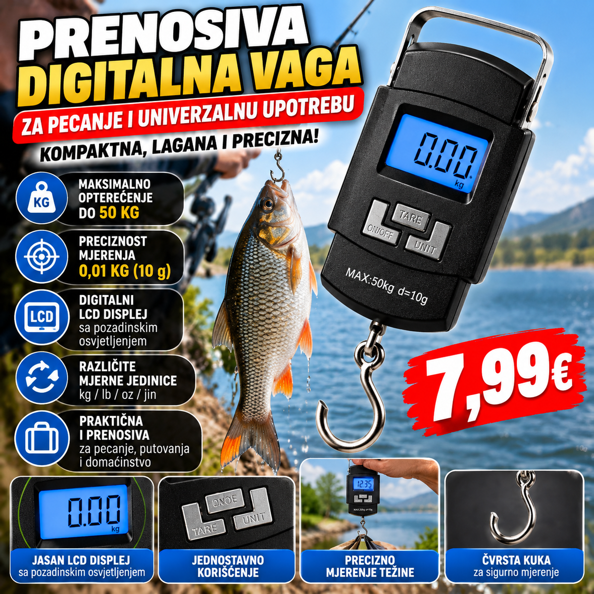 Prenosiva digitalna vaga do 50 kg – precizna i praktična