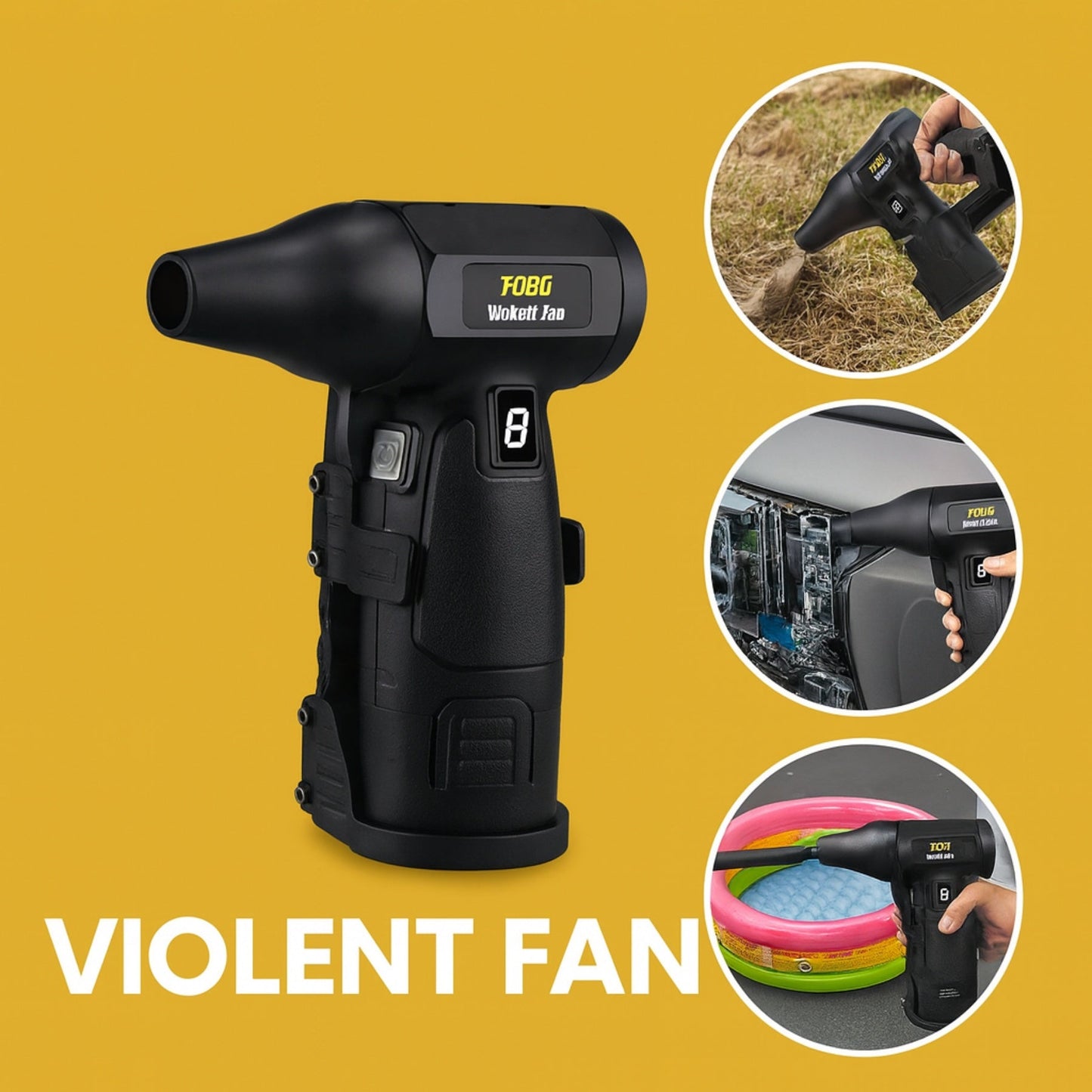 Aku duvač – Violent Fan F026 (12V Li-Ion baterija, 8 režima rada)