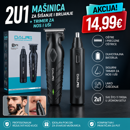 2u1 masinica za sisanje i brijanje i trimer za nos i usi