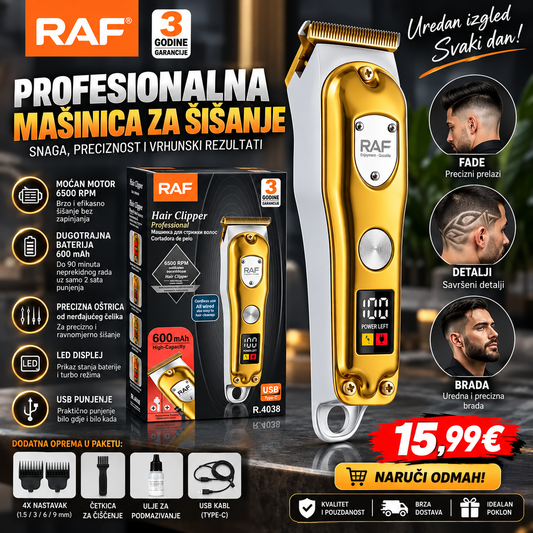 RAF R.4038 – Profesionalna mašinica za šišanje (zlatna)