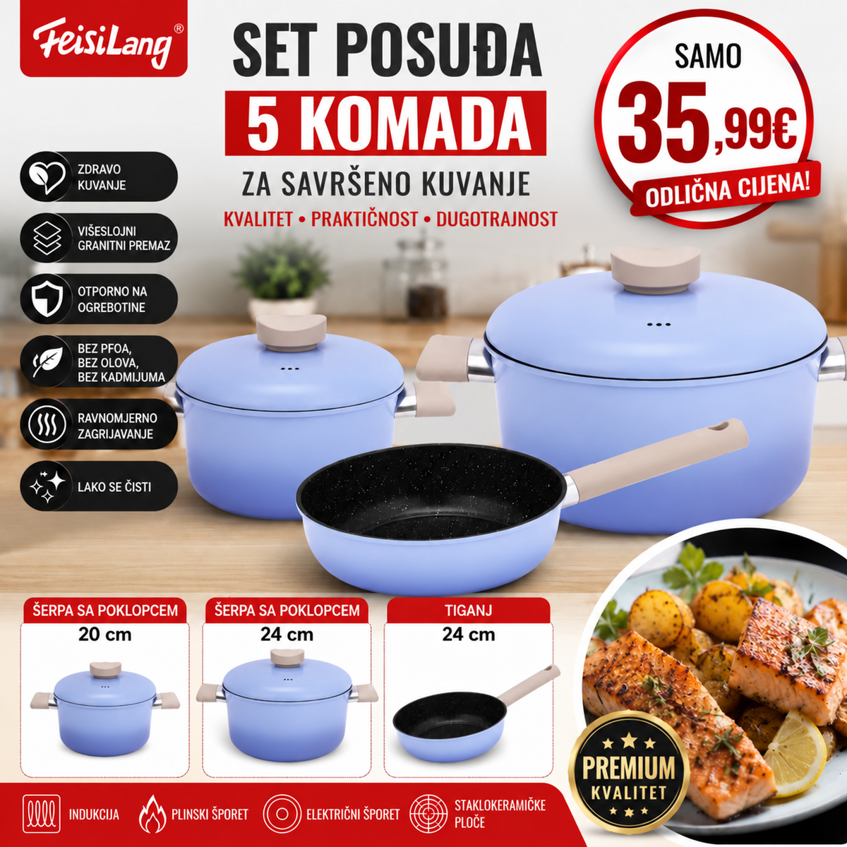 Set posuđa 5 dijelova