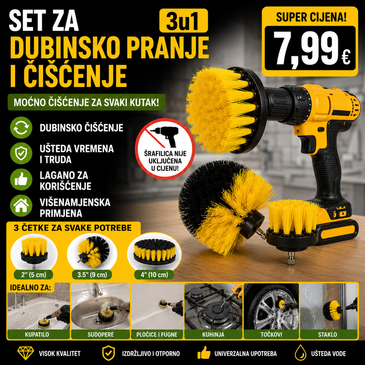 Set za dubinsko pranje i čišćenje 3u1