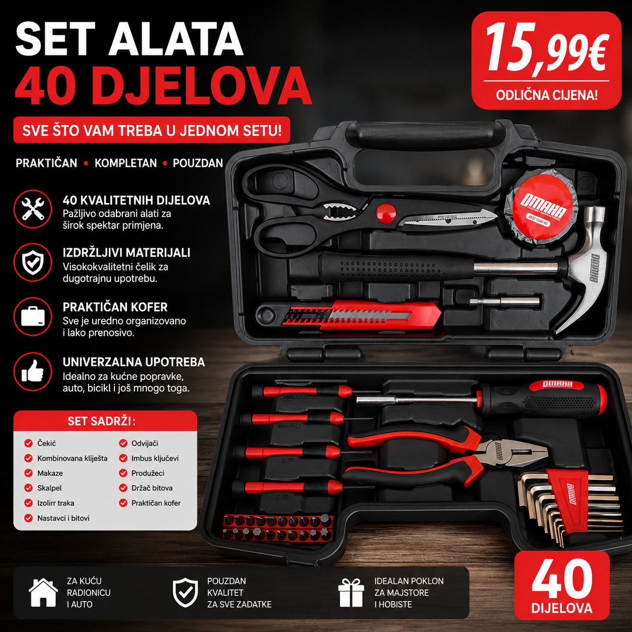 SET ALATA – 40 DJELOVA