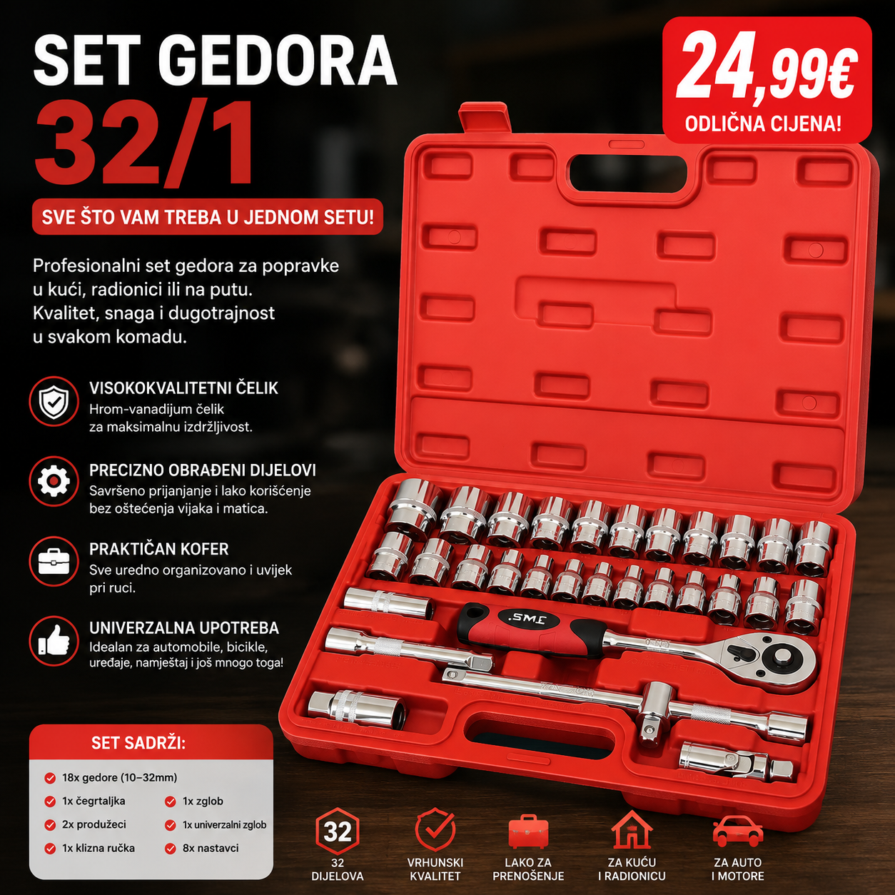 Set gedora 32/1