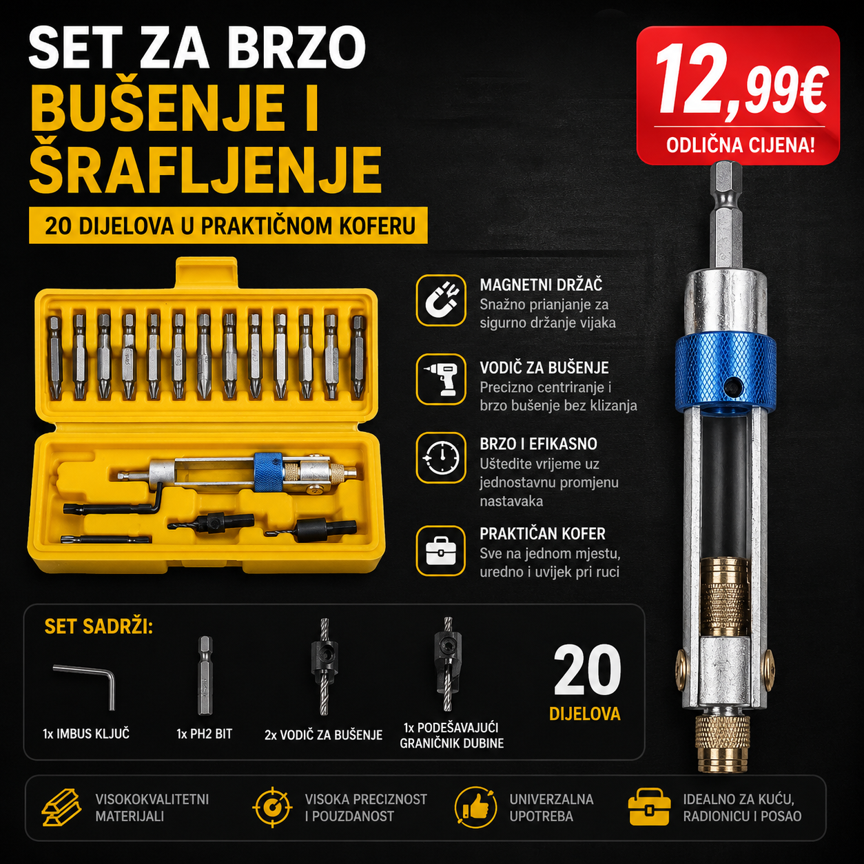 Set za brzo bušenje i šrafljenje