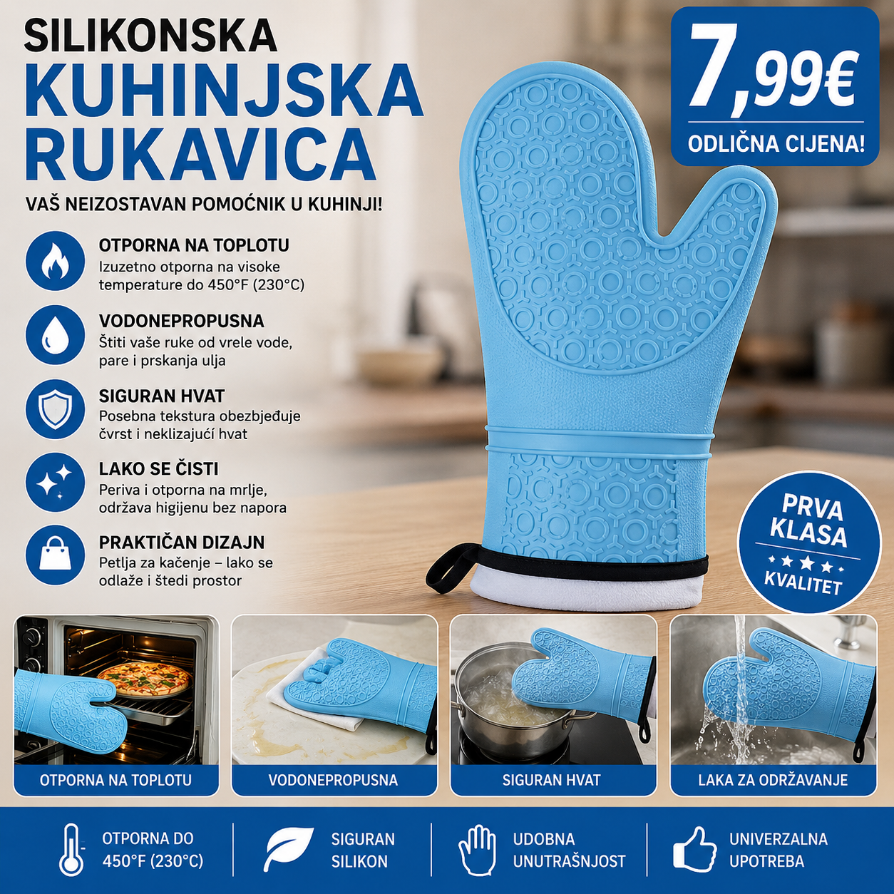 Silikonska kuhinjska rukavica