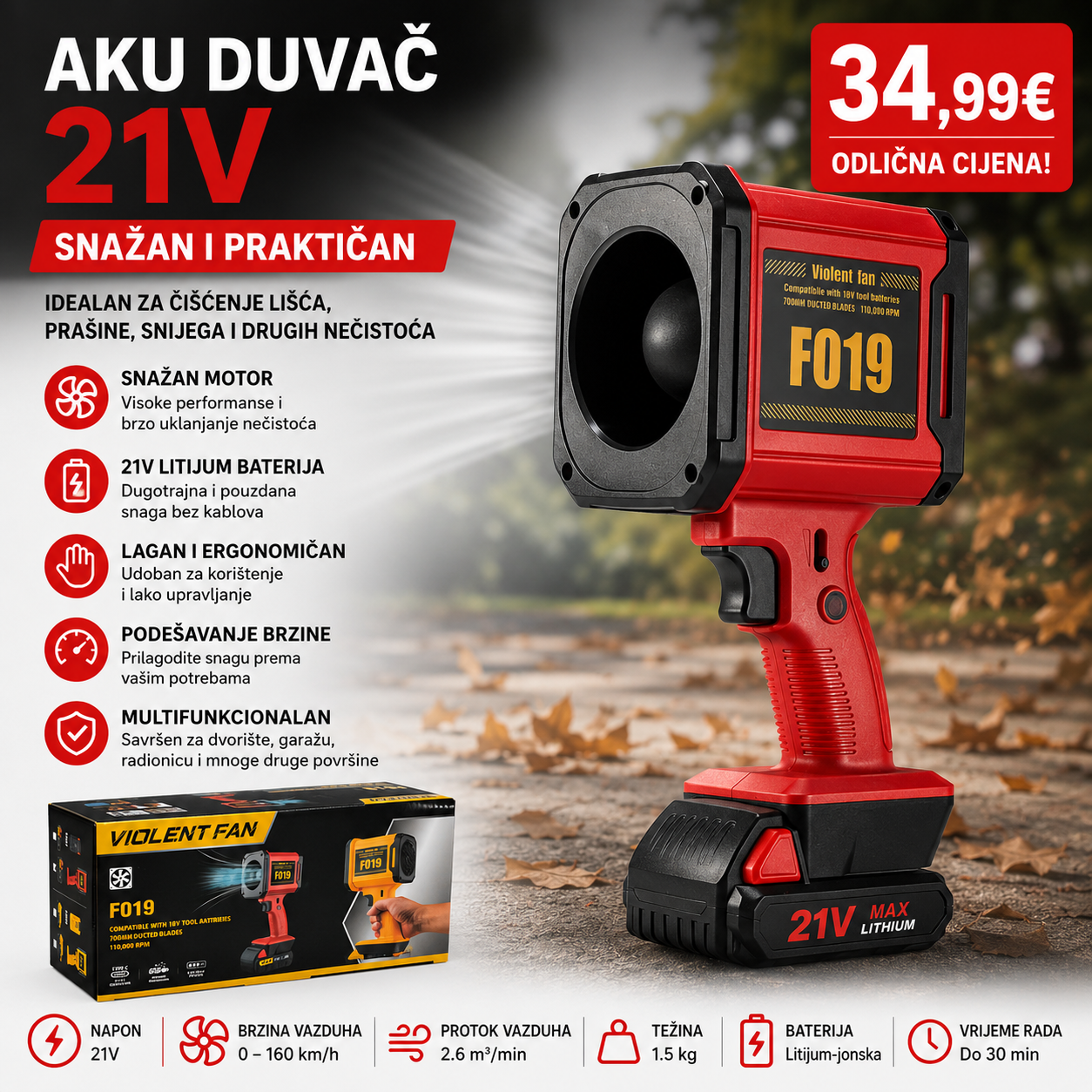 AKU DUVAČ 21V – SNAŽAN I PRAKTIČAN