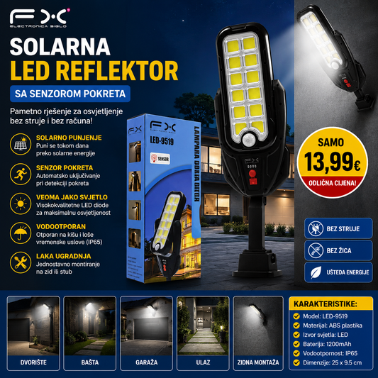 Solarni LED reflektor sa senzorom