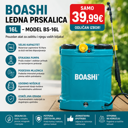 BOASHI leđna prskalica 16L – Model BS-16L