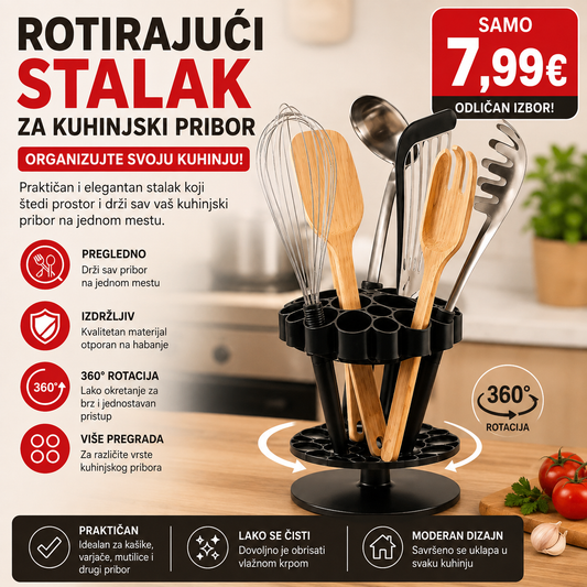 Rotirajući stalak za kuhinjski pribor