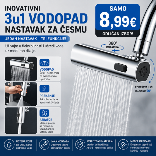 Inovativni 3u1 vodopad nastavak za cesmu