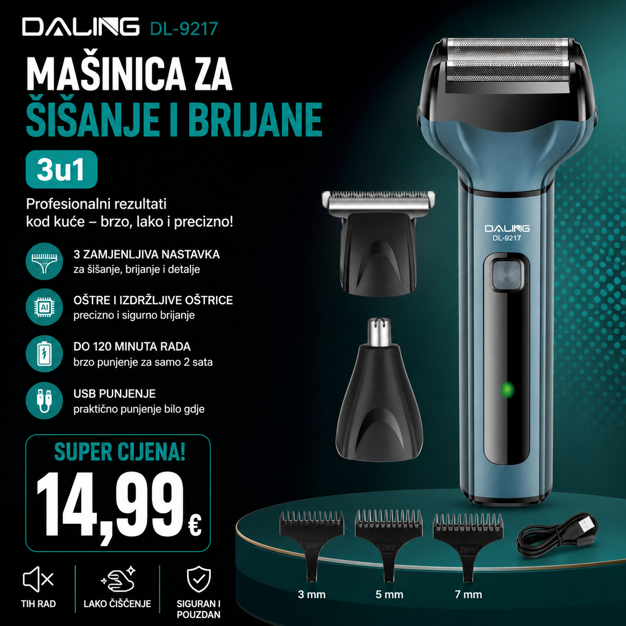 Masinica za sisanje i brijanje 3u1