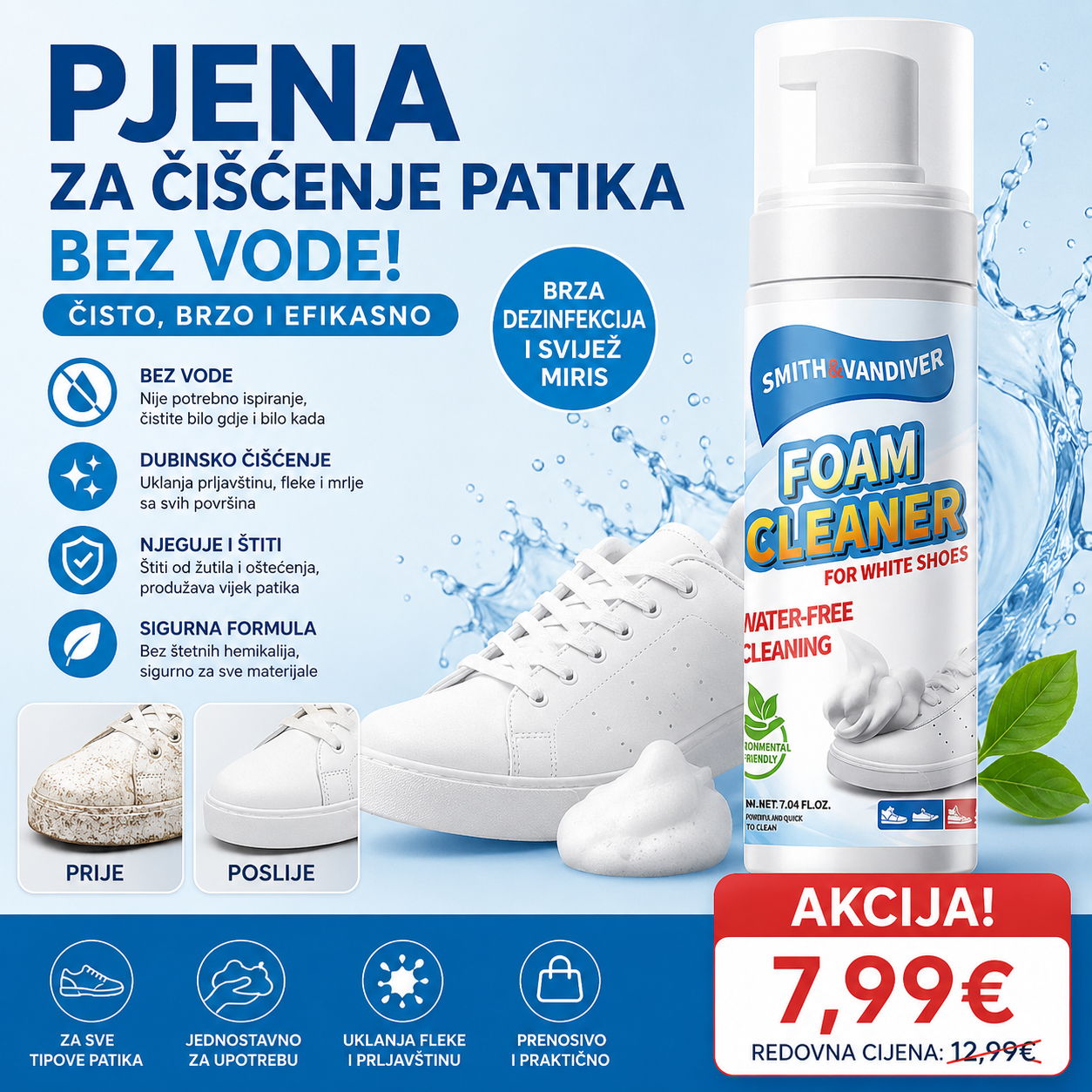 Pjena za čišćenje patika- Bez vode