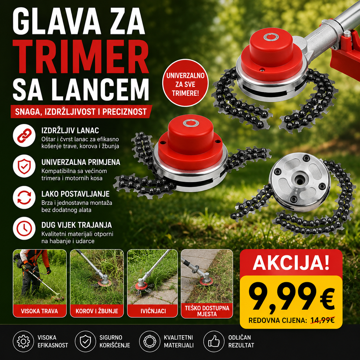 Glava za trimer sa lancem