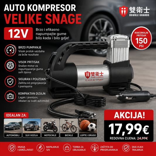 Auto kompresor velike snage 12V