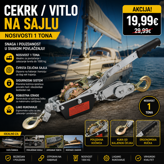 Cekrk/vitlo na sajlu nosivosti 1 tone