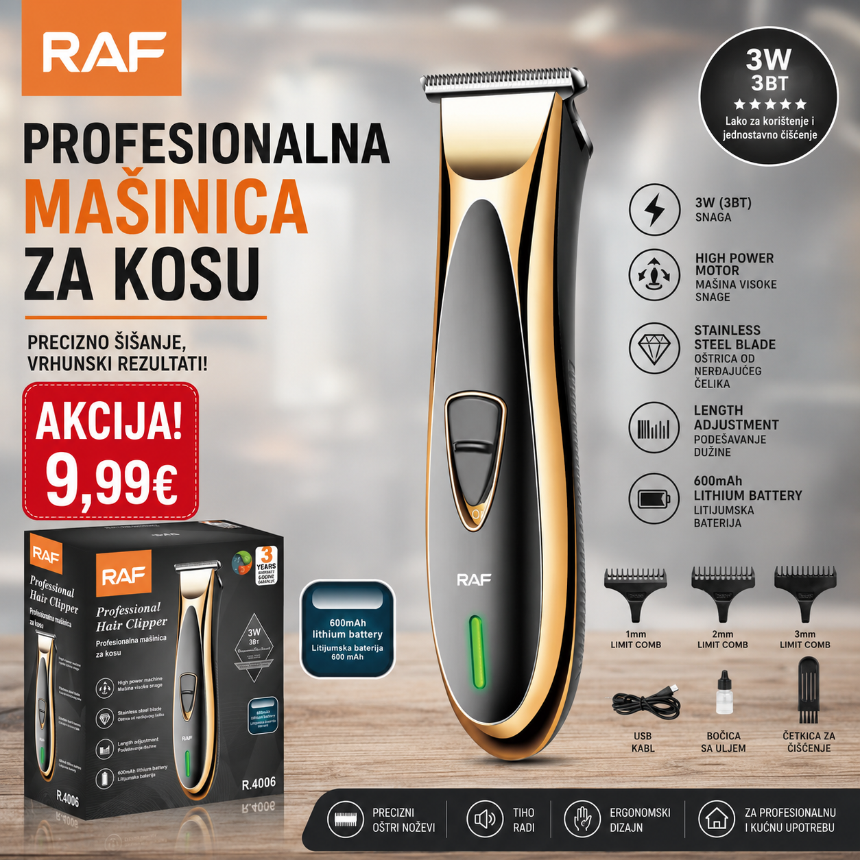 RAF – Profesionalna Mašinica Za Kosu
