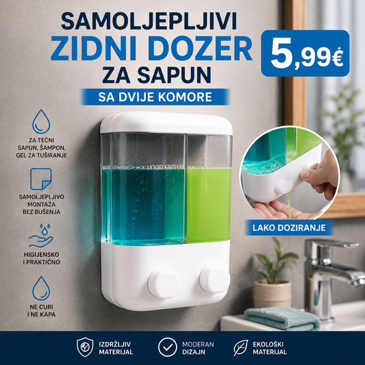 Zidni dozer za sapun  sa dvije komore