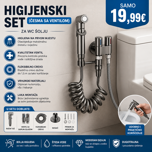 Higijenski set ( česma sa ventilom) za WC šolju