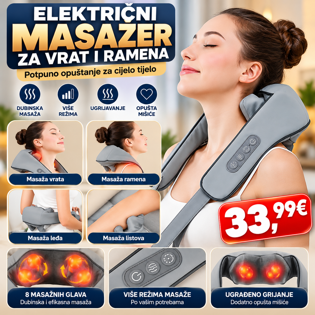 Elektricni masazer za vrat i ramena