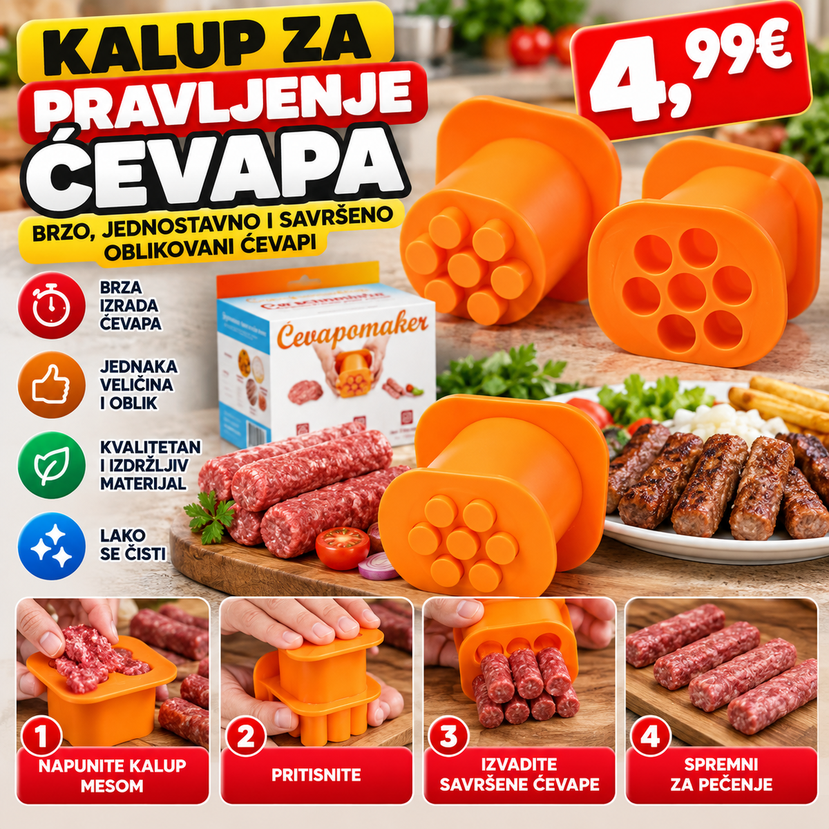 Kalup za pravljenje ćevapa
