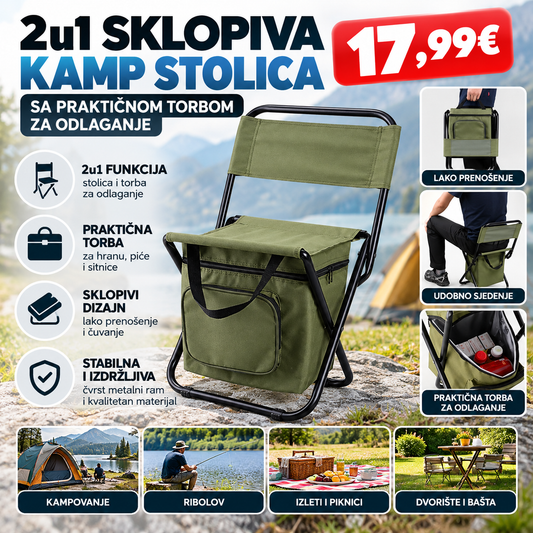2u1 sklopiva kamp stolica