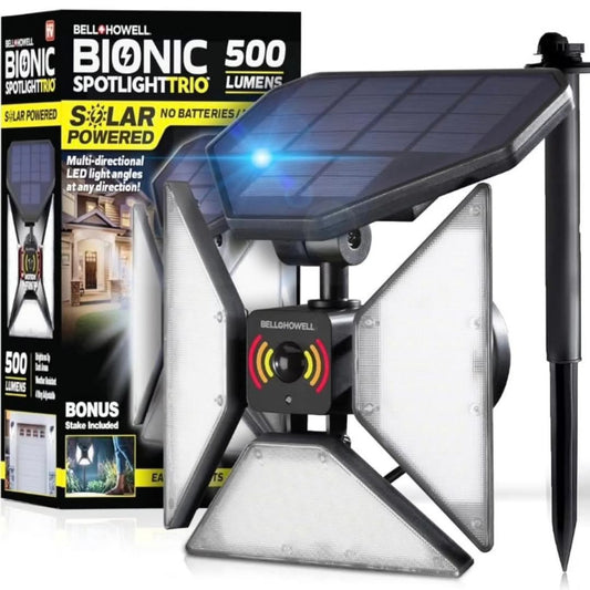 Solarna lampa sa tri panela sa ugradjenim senzorom za pokrete