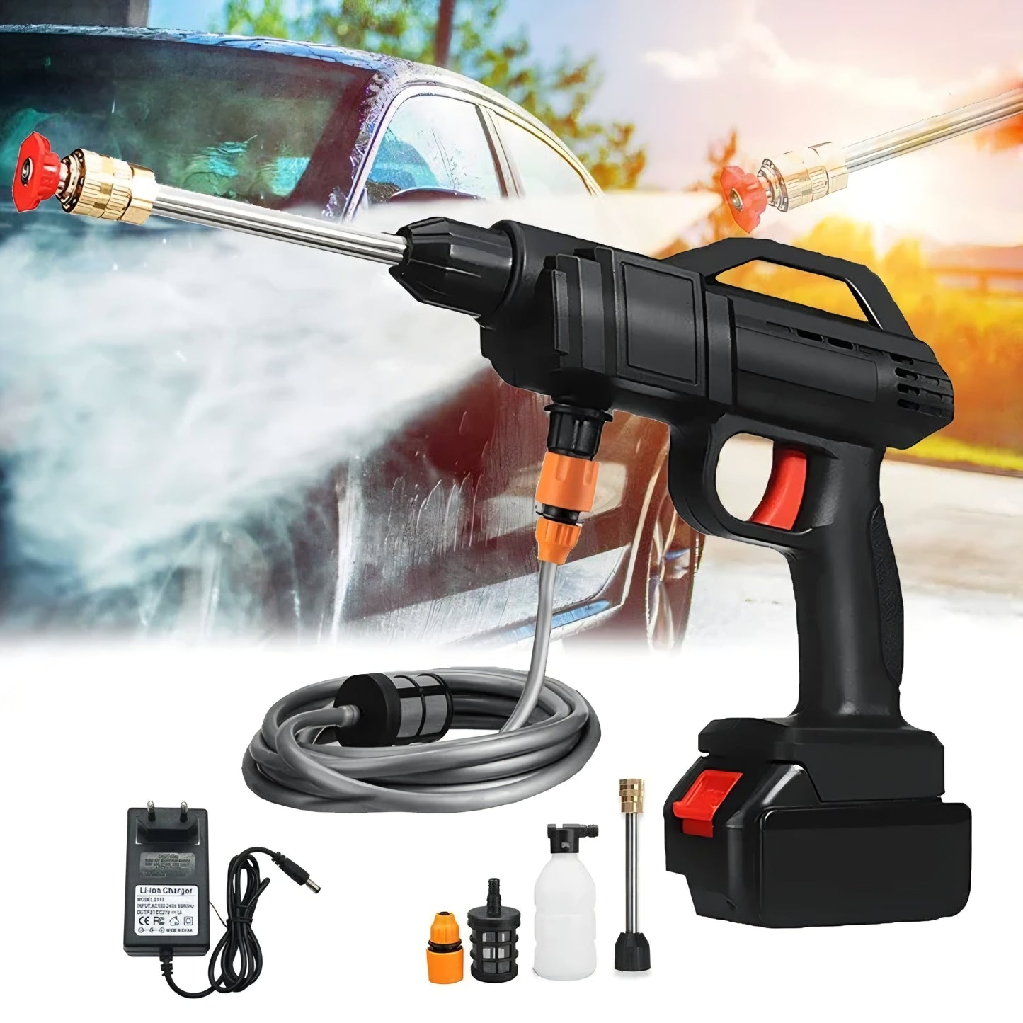 AKU mlaznica za pranje i pjenu sa baterijom od 21V (4Ah)