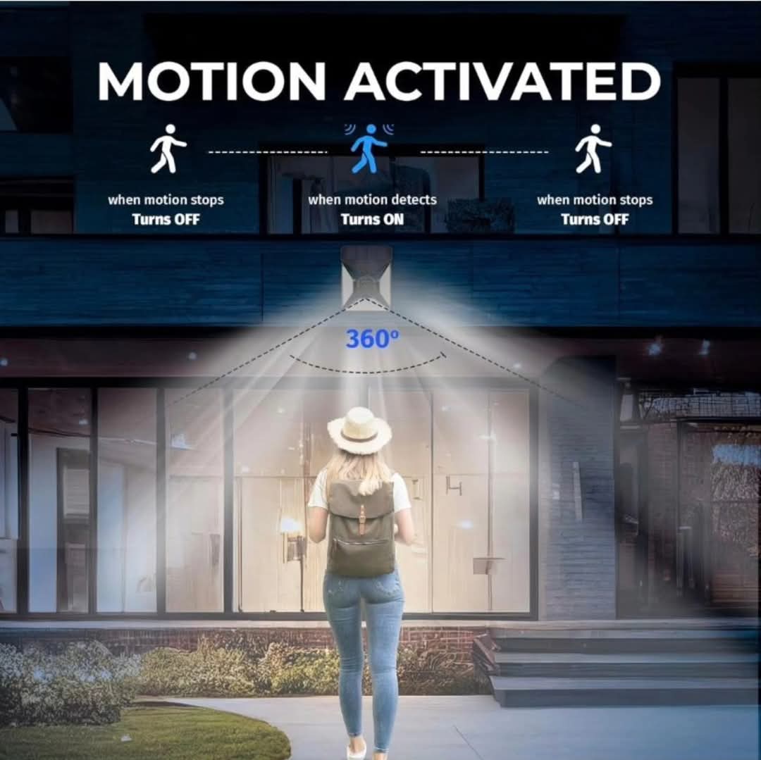 Solarna lampa sa tri panela sa ugradjenim senzorom za pokrete