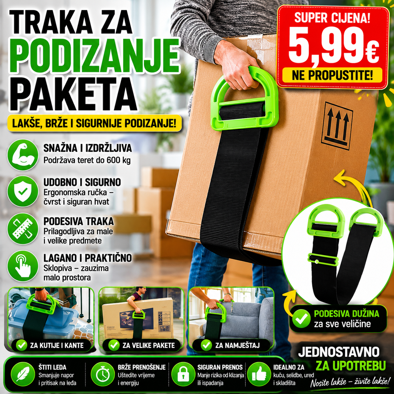 Traka za podizanje paketa