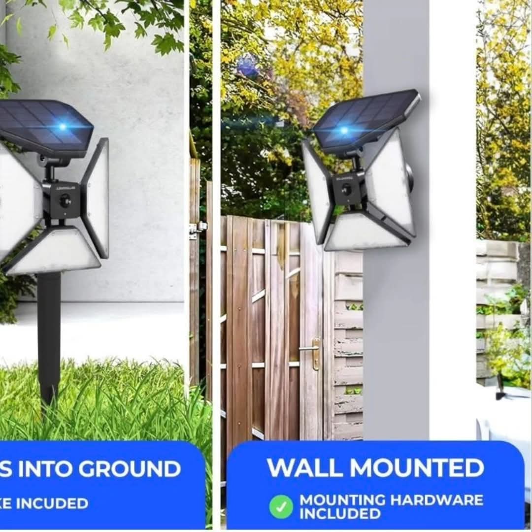 Solarna lampa sa tri panela sa ugradjenim senzorom za pokrete