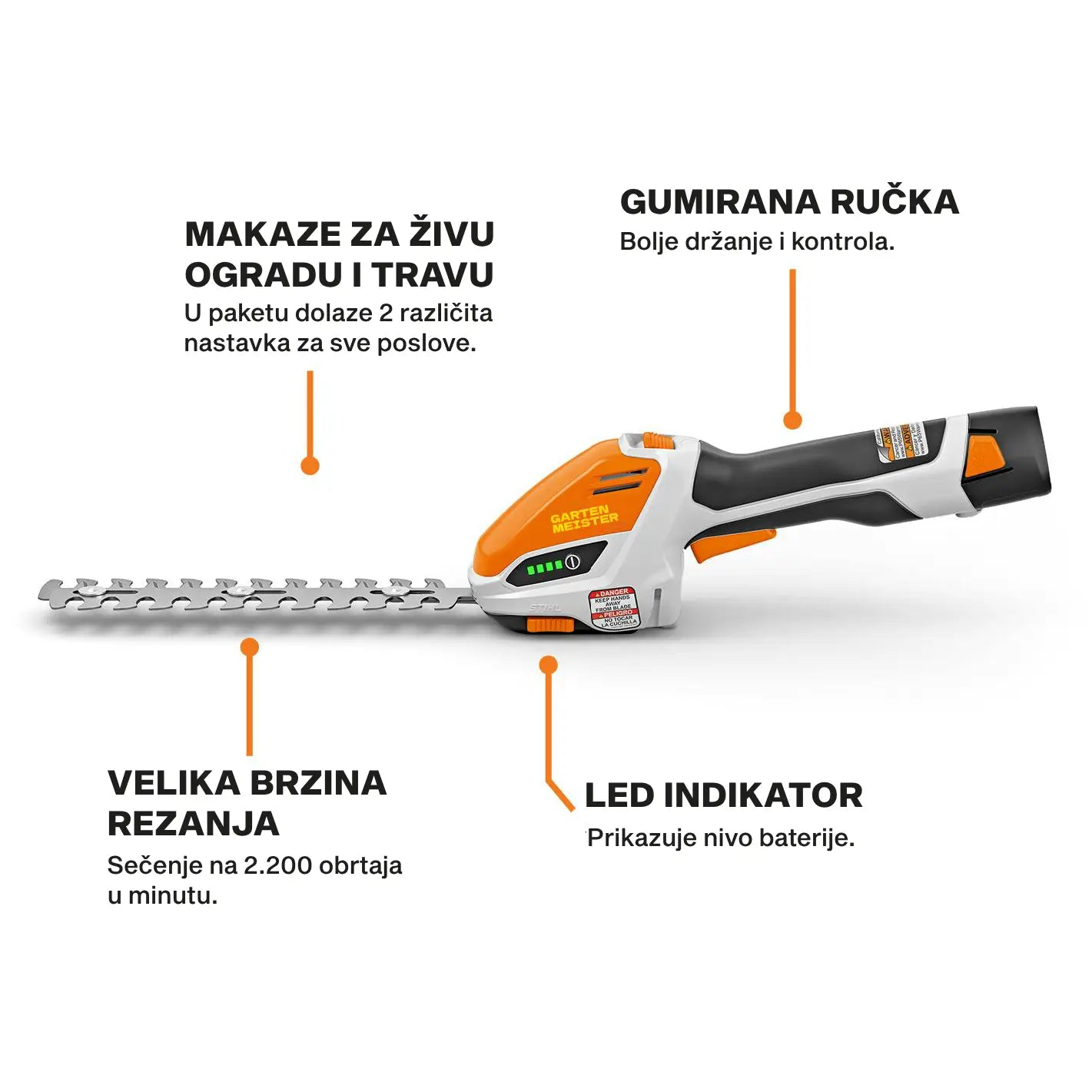 Bežične Aku Makaze 2u1 za Travu i Živu ogradu