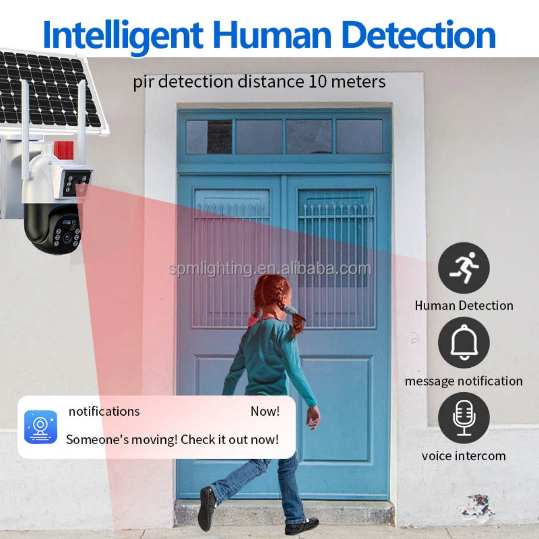 Solarna WI-FI rotirajuća kamera sa 2 sočiva