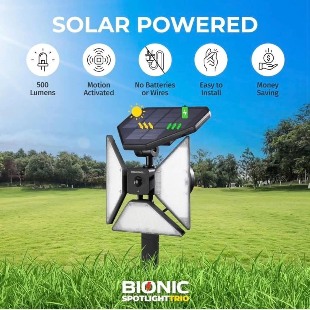 Solarna lampa sa tri panela sa ugradjenim senzorom za pokrete